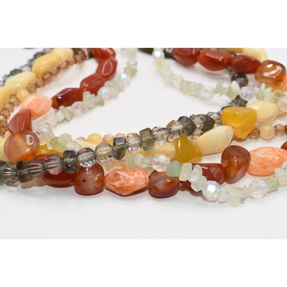 Chico’s Multi Strand Beaded Chain Belt Enamel Accents 49” Statement